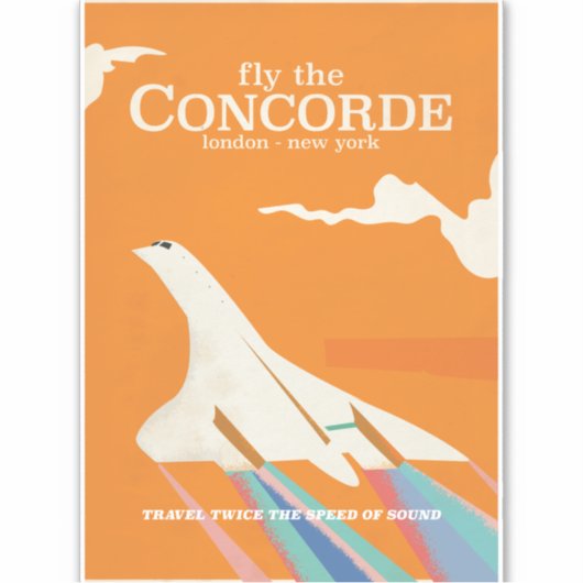 Vlieg de Concorde Sticker (Voorkant)