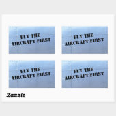 VLIEG DE EERSTE VLIEGTUIG RECHTHOEKIGE STICKER (Vel)