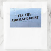 VLIEG DE EERSTE VLIEGTUIG RECHTHOEKIGE STICKER (Tas)