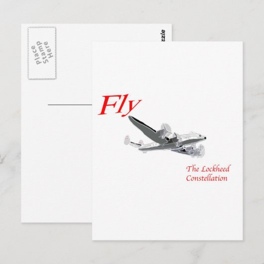 Vlieg de Lockheed Constellatie Briefkaart (Voorkant / Achterkant)