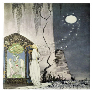 Vlieg de maan uit Magisch sprookje Kay Nielson Tegeltje