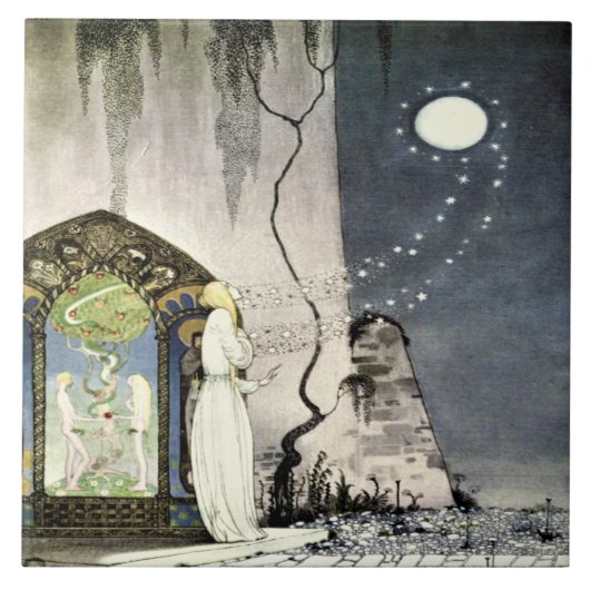 Vlieg de maan uit Magisch sprookje Kay Nielson Tegeltje (Voorkant)