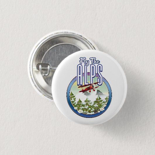 Vlieg door de Alpen Ronde Button 3,2 Cm (Voorkant /achterkant)