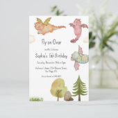 Vlieg door over Dinosaurussen Verjaardag Kaart (Staand voorkant)