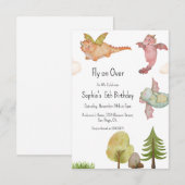 Vlieg door over Dinosaurussen Verjaardag Kaart (Voorkant / Achterkant)