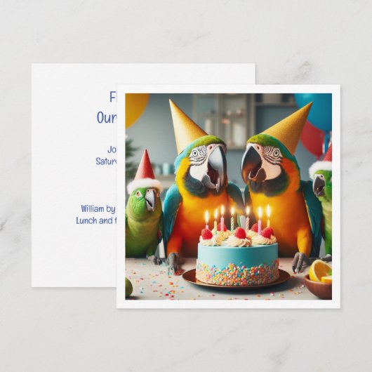 Vlieg door! Papegaai verjaardag, vogel verjaardag Kaart (Voorkant / Achterkant)