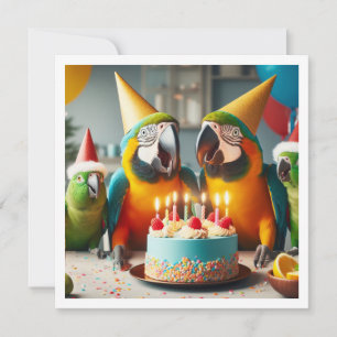 Vlieg door! Papegaai verjaardag, vogel verjaardag Kaart