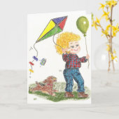 Vlieg een blanco wenskaart kaart (Gele Bloem)