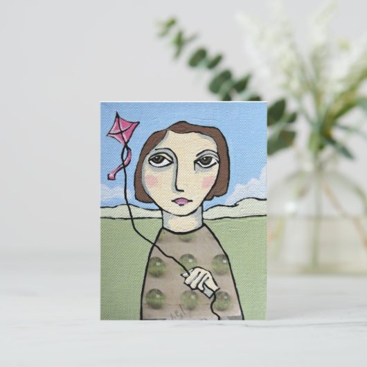 Vlieg een Kite Briefkaart (Staand voorkant)