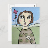 Vlieg een Kite Briefkaart (Voorkant / Achterkant)