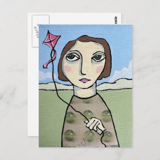 Vlieg een Kite Briefkaart (Voorkant / Achterkant)