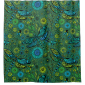 Vlieg een libel op smaragdgroen douchegordijn (Voorkant)