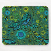 Vlieg een libel op smaragdgroen muismat (Voorkant)