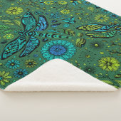 Vlieg een libel op smaragdgroen sherpa deken (3/4)