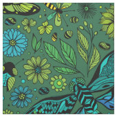 Vlieg een libel op smaragdgroen stof (Swatch)