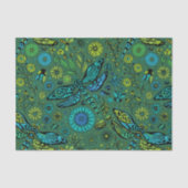 Vlieg een libel op smaragdgroen tissuepapier (Voorkant)