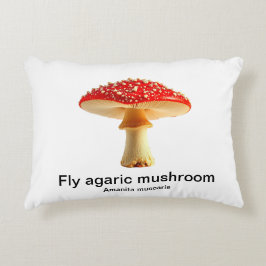 Vlieg een paddenstoel op een witte achtergrond accent kussen