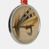 Vlieg Fishing Silver Lure op gevoerd papier Metalen Ornament (Rechts)