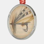 Vlieg Fishing Silver Lure op gevoerd papier Metalen Ornament (Links)
