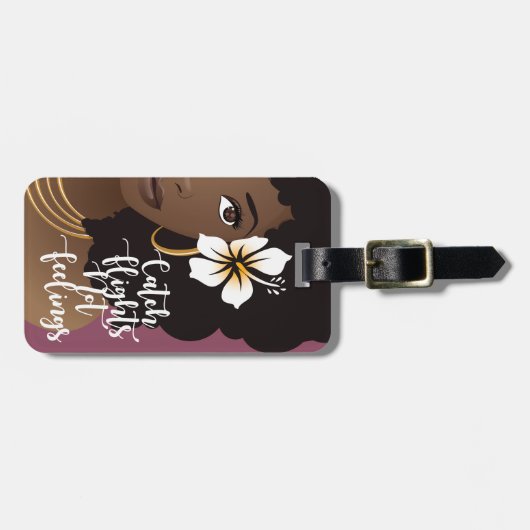 Vlieg geen vleugels, zwarte vrouw, ventilator bagagelabel (Voorkant horizontaal)
