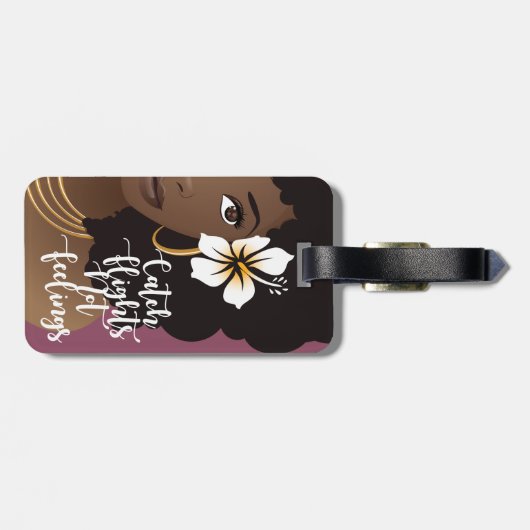 Vlieg geen vleugels, zwarte vrouw, ventilator bagagelabel (Achterkant horizontaal)