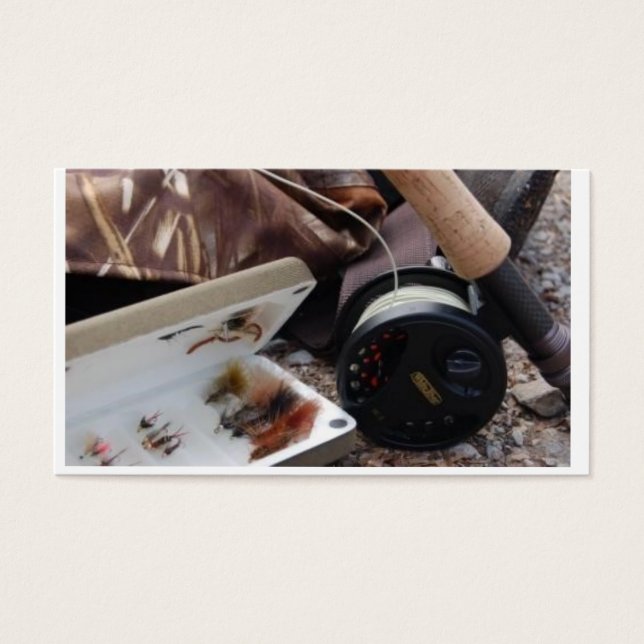 Vlieg Gevist staaf en haspel Visitekaartjes (Voorkant)