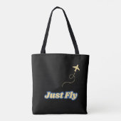 Vlieg gewoon de moderne  typografie luchtvaart tote bag (Achterkant)