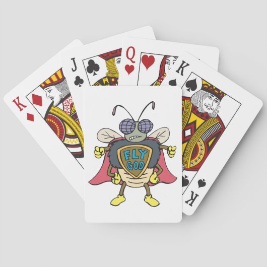 Vlieg God Superheld Vlieg Insect Karakter Pokerkaarten (Achterkant)
