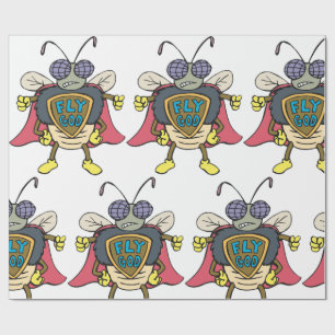Vlieg God Superheld Vliegt Insect Karakter Cadeaupapier