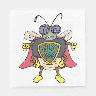 Vlieg God Superheld Vliegt Insect Karakter Servet