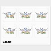 VLIEG HOGE aangepaste stickers (Vel)