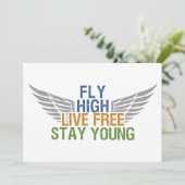 VLIEG HOGE aangepaste uitnodiging (Staand voorkant)