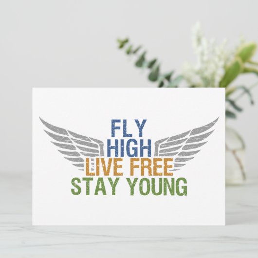 VLIEG HOGE aangepaste uitnodiging (Staand voorkant)