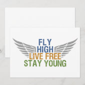 VLIEG HOGE aangepaste uitnodiging (Voorkant / Achterkant)