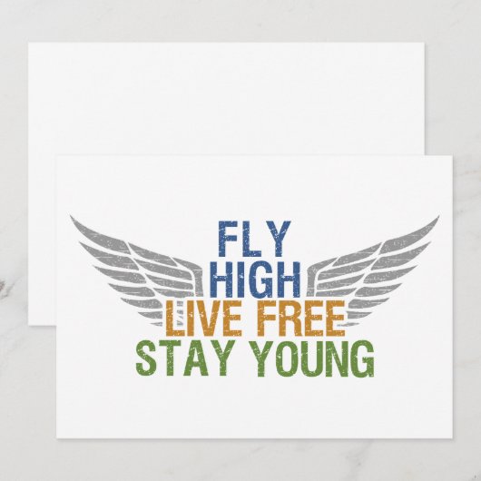 VLIEG HOGE aangepaste uitnodiging (Voorkant / Achterkant)