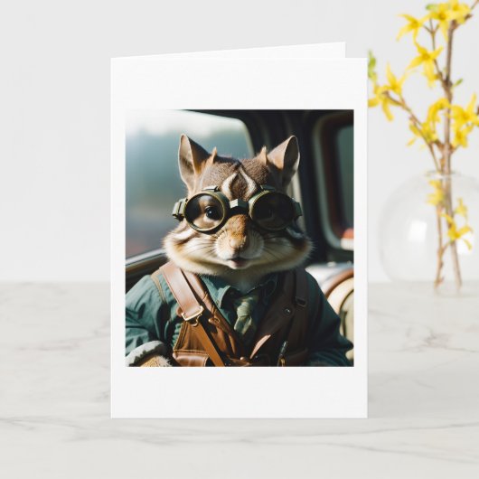 Vlieg hoog! Celebration Chipmunk kaart (Gele Bloem)