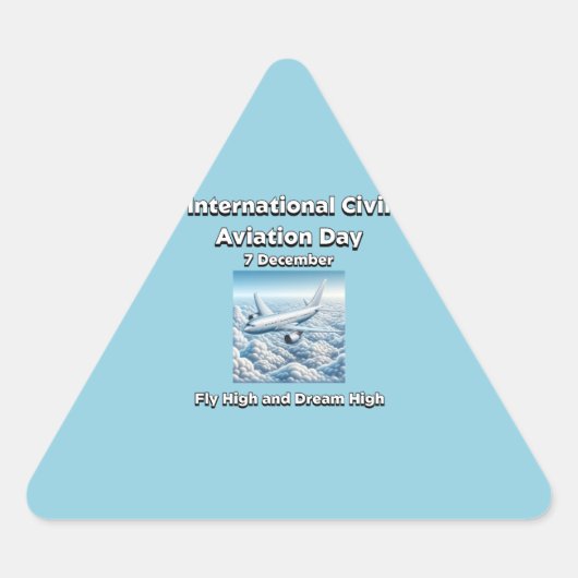 Vlieg hoog en droom hoog. Dag van de Burgerluchtva Sticker (Voorkant)