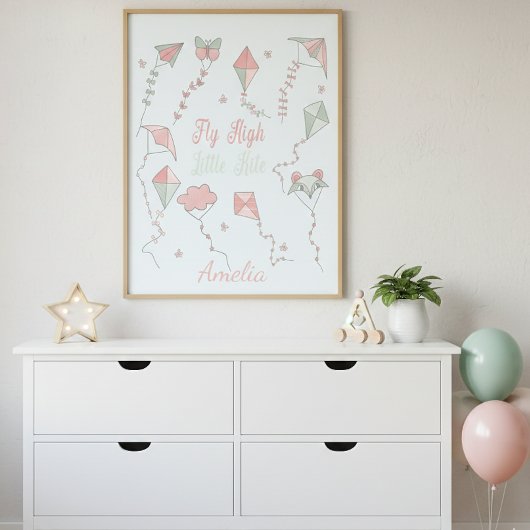 Vlieg hoog kleine vlieger aangepaste naam poster