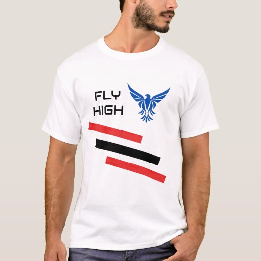 Vlieg Hoog Unisex T-shirt met Bold Graphic Eagle (Voorkant)