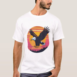 Vlieg hoog vrij van de zon - Retro Eagle Sunset Gr T-shirt