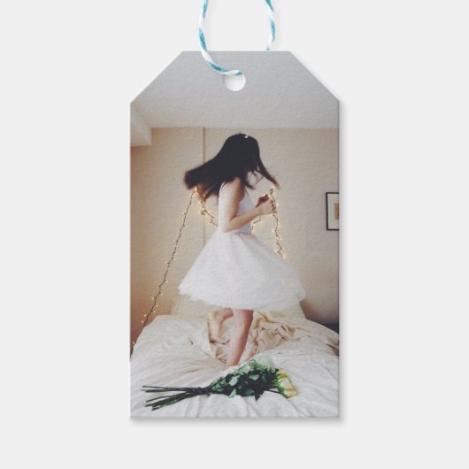 Vlieg in de lucht Fairy Tale Foto Gift Labels Cadeaulabel (Voorkant)