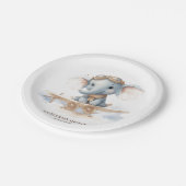 Vlieg in Schattige gelukzaligheid: Olifant Waterve Papieren Bordje (Gekanteld)