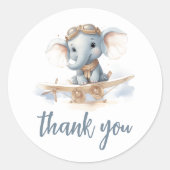 Vlieg in Schattige gelukzaligheid: Olifant Waterve Ronde Sticker (Voorkant)