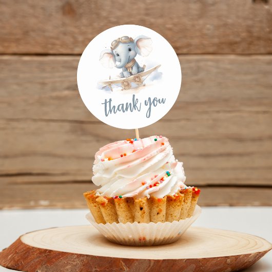 Vlieg in Schattige gelukzaligheid: Olifant Waterve Ronde Sticker