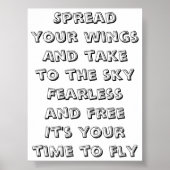 Vlieg inspirerend minigedicht poster (Voorkant)