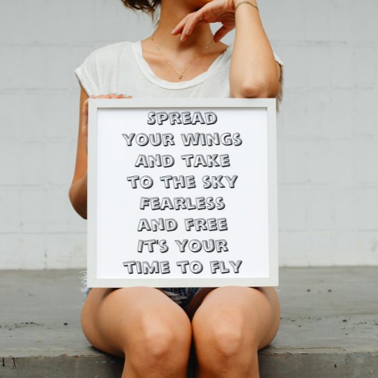 Vlieg inspirerend minigedicht poster