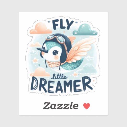 Vlieg Little Dreamer Inspirerend Sticker (Vel)