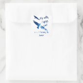 Vlieg met adelaars vierkante sticker (Tas)