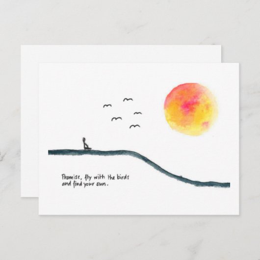 Vlieg met de vogels briefkaart (Voorkant / Achterkant)