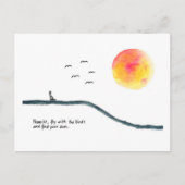 Vlieg met de vogels briefkaart (Voorkant)